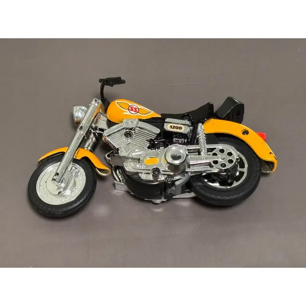Lanard 1200 SS Motorcycle Pull Back String Wheel Motor Sounds Yellow